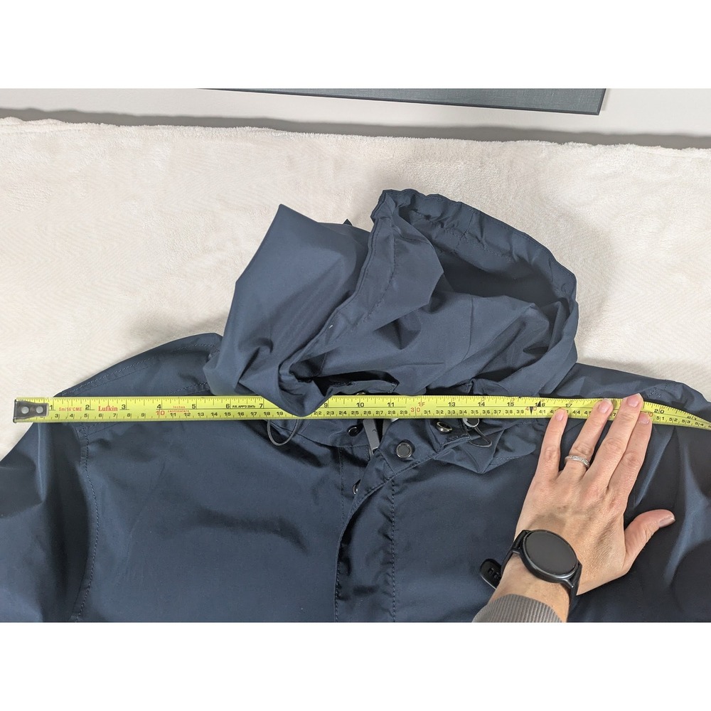 Zara Navy Blue Hooded Rain Trench - Picture 9 of 10